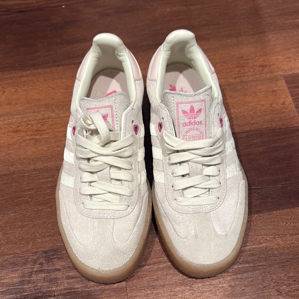 Adidas Cream and Pink Sneakers